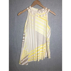 Womens Cato Blouse Asymmetric Hem Stripes Y2K party Formal Yellow Grey Striped